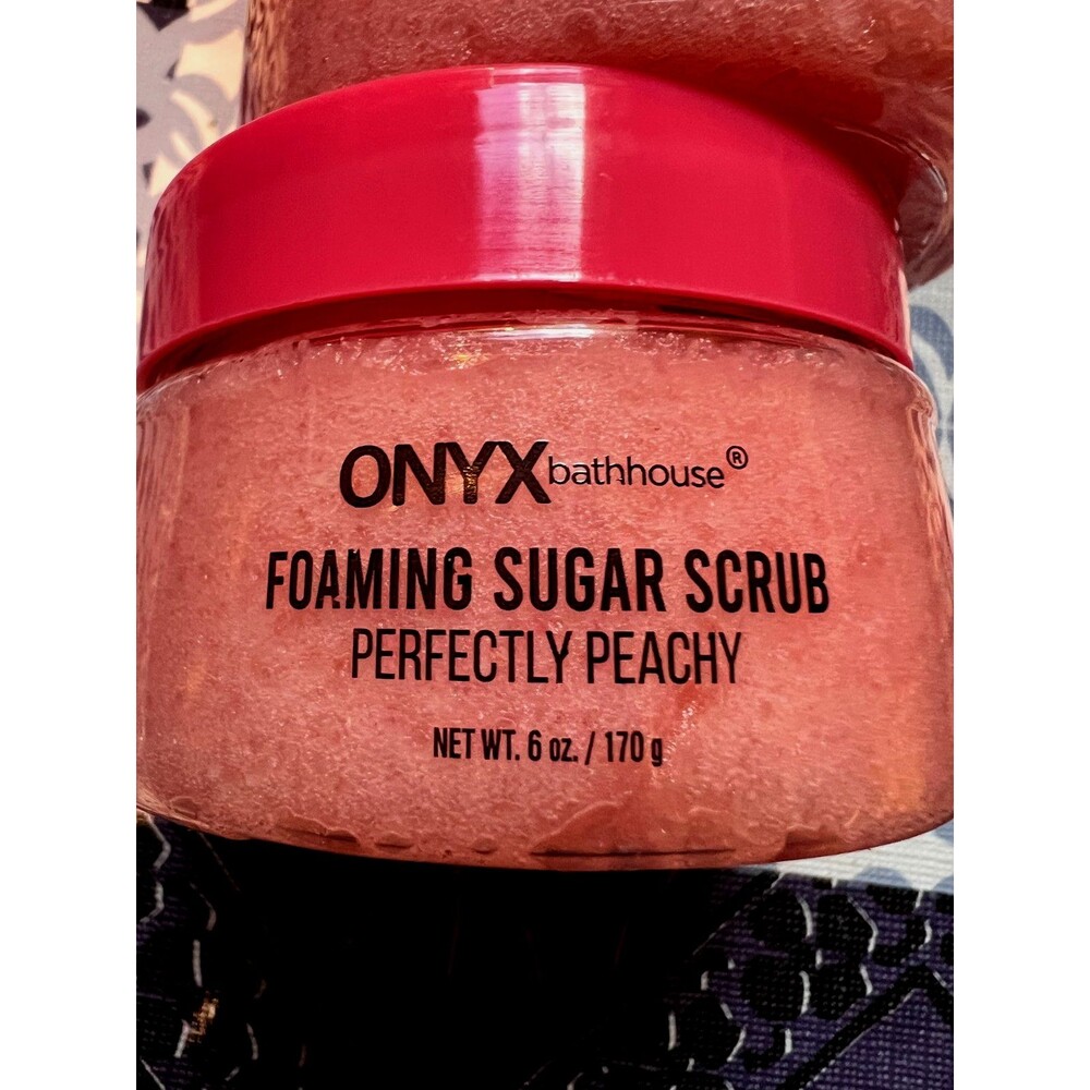 ONYX bathhouse FOAMING SUGAR SCRUB 6 oz. (Perfectly Peachy) Brand New Unopened - Picture 2 of 3